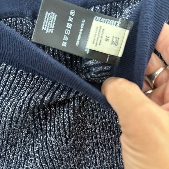 Scotch & Soda Navy And Silver “Quinn” Ribbed Knit Pants - Picture 12 of 16